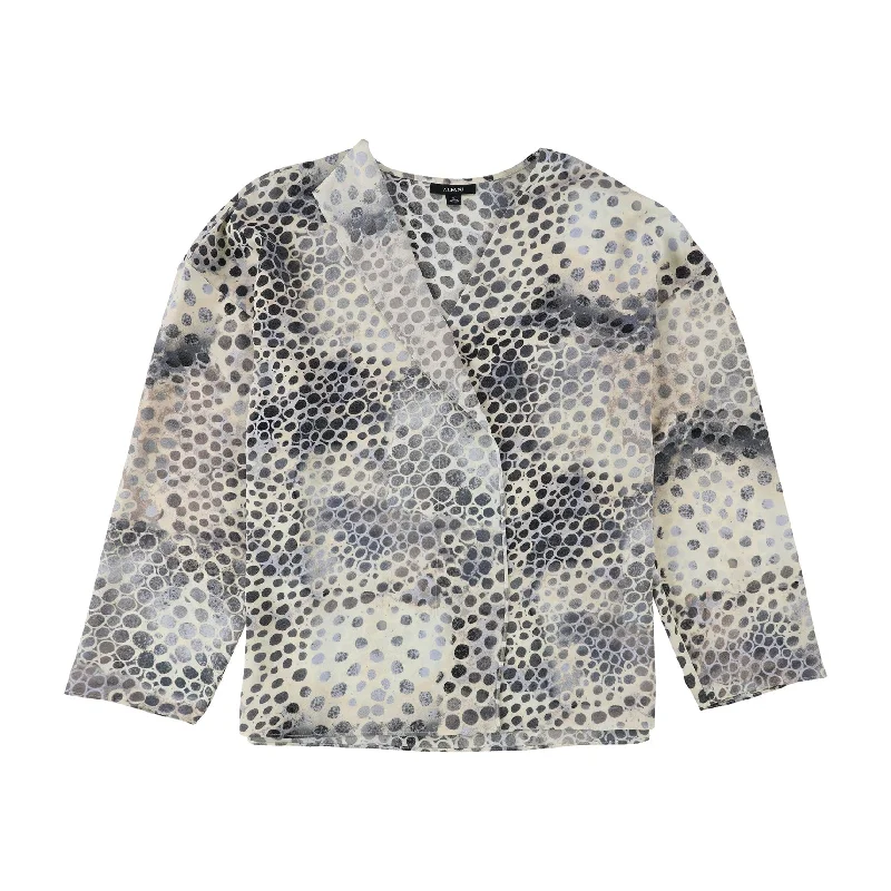 Alfani Womens Animal-Print Pullover Blouse