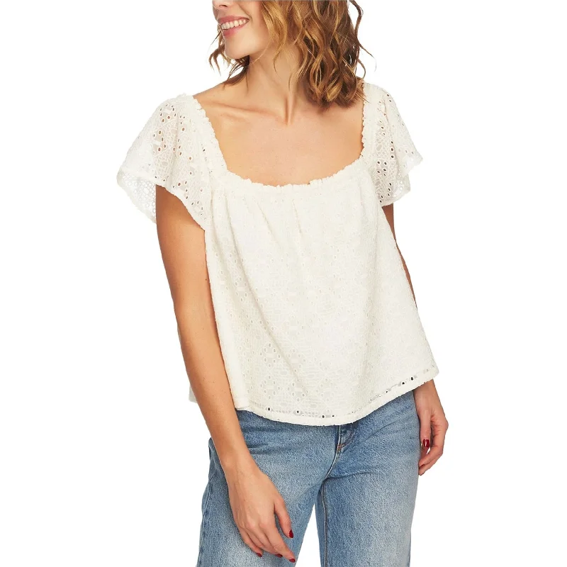 1.State Womens Eyelet Pullover Blouse