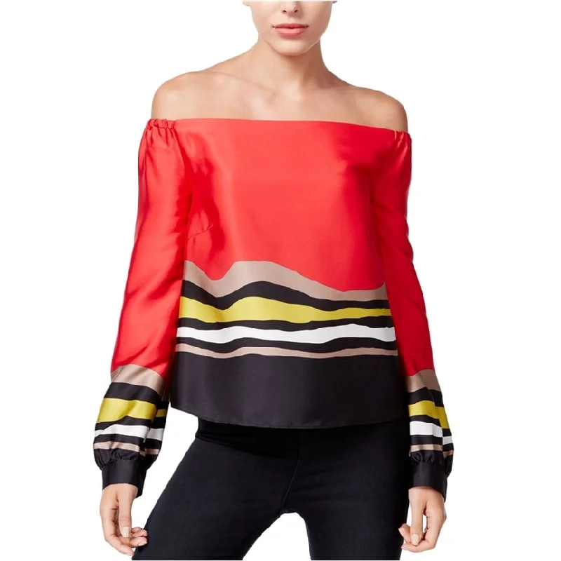 Rachel Roy Womens Striped Pullover Blouse