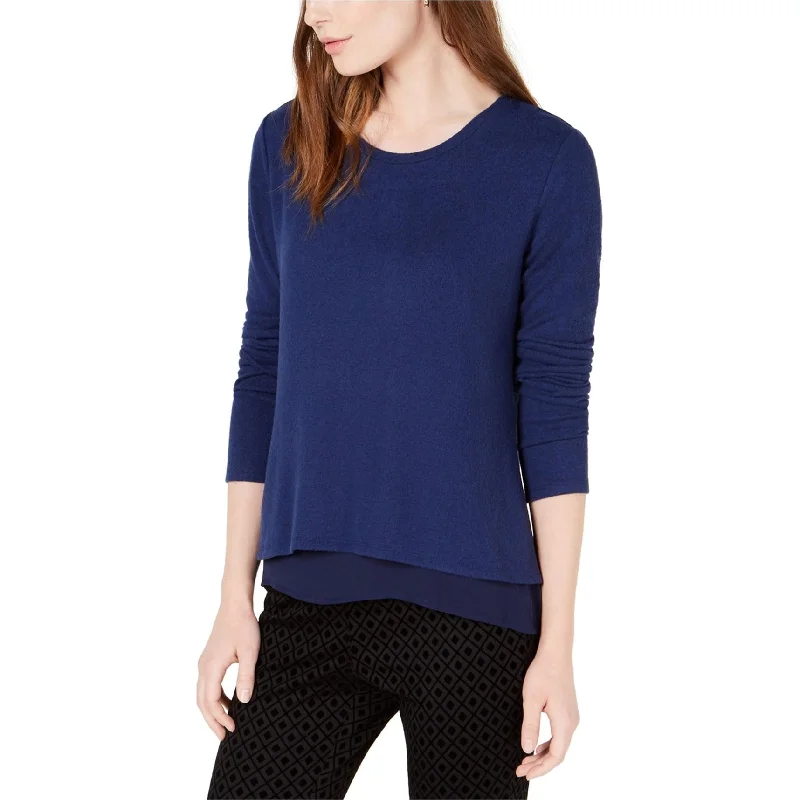 Maison Jules Womens Layered Look Pullover Blouse