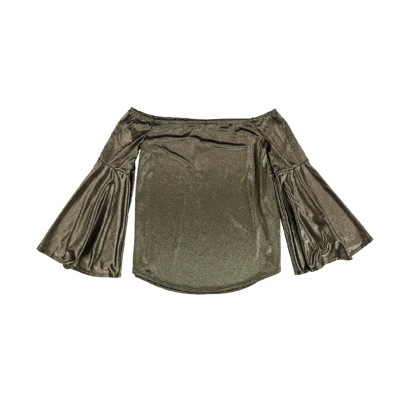 bar III Womens Shine Pullover Blouse, Metallic, X-Small