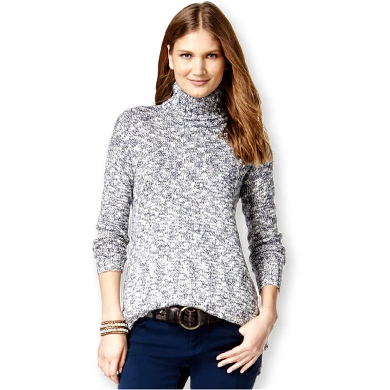 American Living Womens Marled Turtleneck Pullover Sweater, Blue, XX-Large