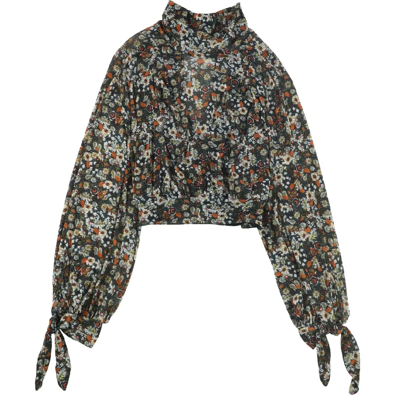 Free People Womens Floral Pullover Blouse