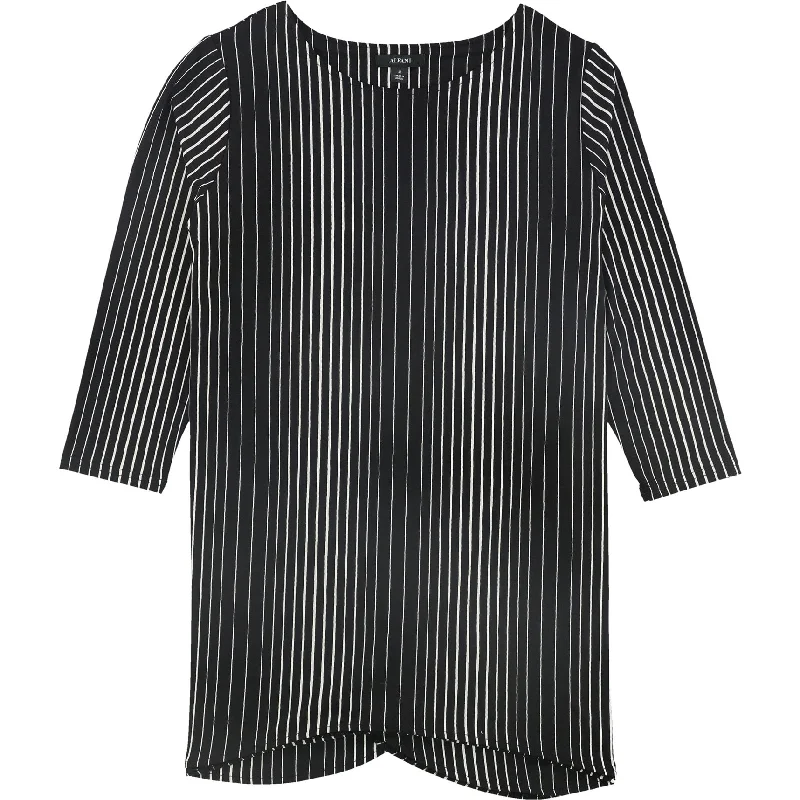 Alfani Womens Striped Swing Pullover Blouse