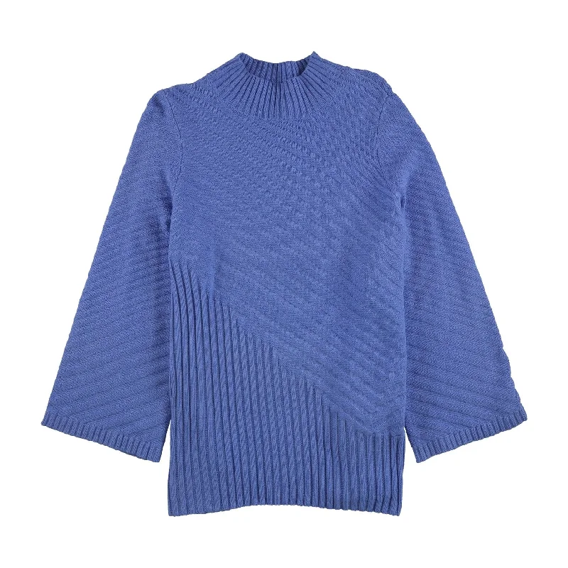 Charter Club Womens Ribbed Pullover Sweater, Blue, 3X