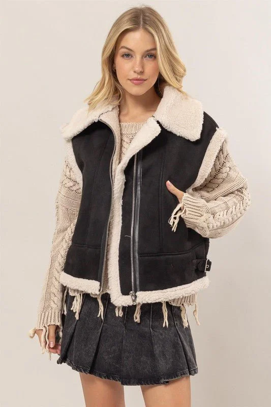 Jasper Suede Sherpa Vest