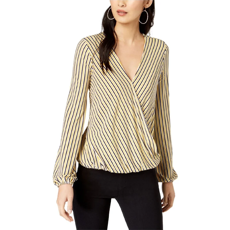 I-N-C Womens Striped Pullover Blouse, Yellow, Large