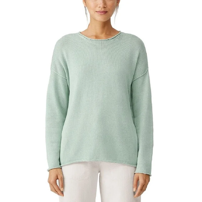 Eileen Fisher Women's Relaxed Drop Shoulder Sweater Green Size Large