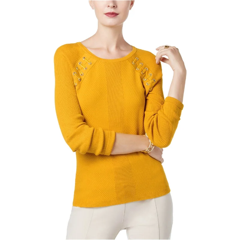 I-N-C Womens Laced Shoulder Knit Sweater