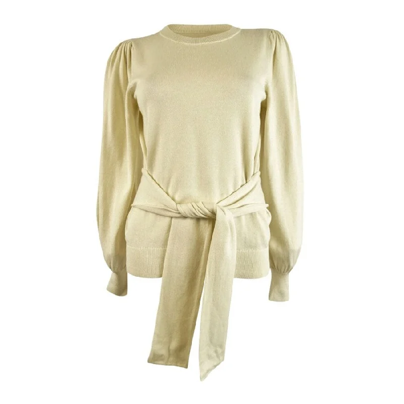 Lauren Ralph Lauren Women's Belted Cotton-Blend Sweater (XS, Winter Cream)