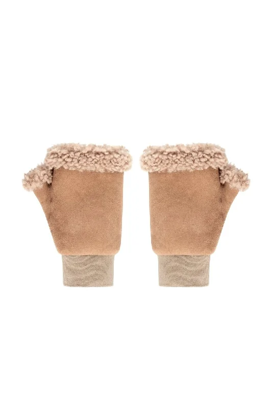 Gisella Women’s Shearling Gloves - Camel