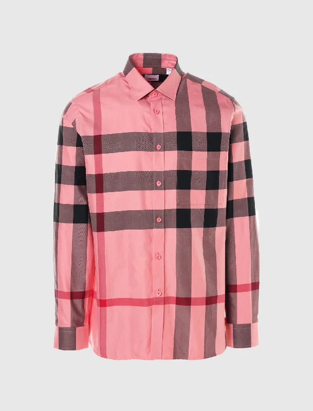 LONG SLEEVE CHECK BUTTON-DOWN SHIRT