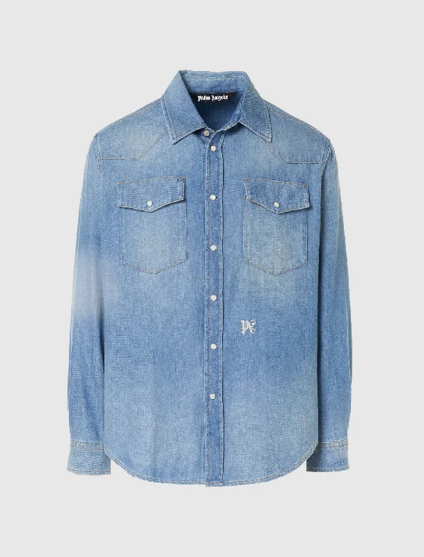 PA MONOGRAM DENIM SHIRT