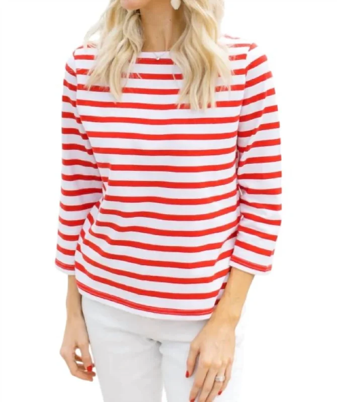 Breton Stripe Shirt In Red