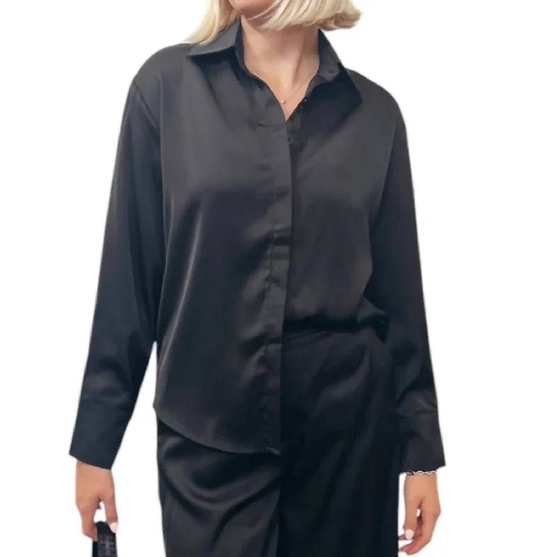 Hosta Satin Shirt In Black