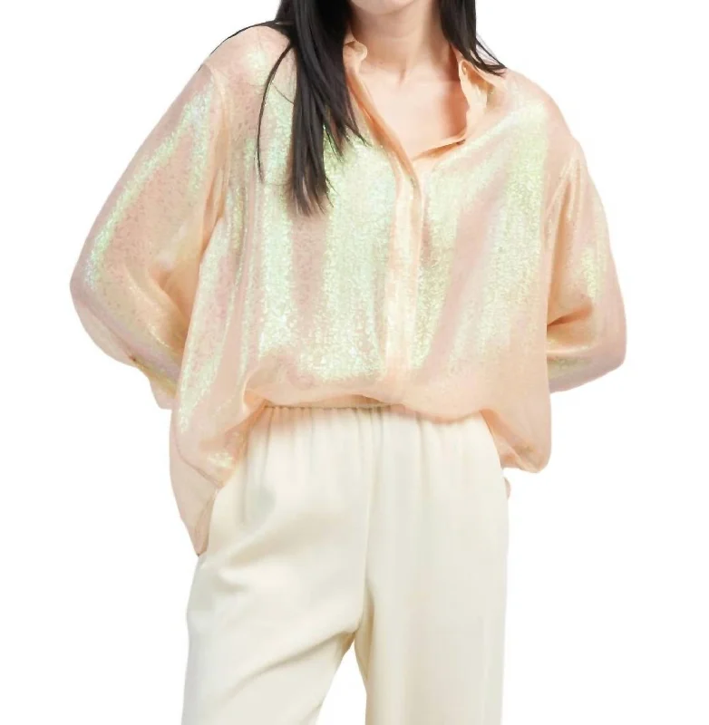 Iris Chiffon Silk Shirt In Cream