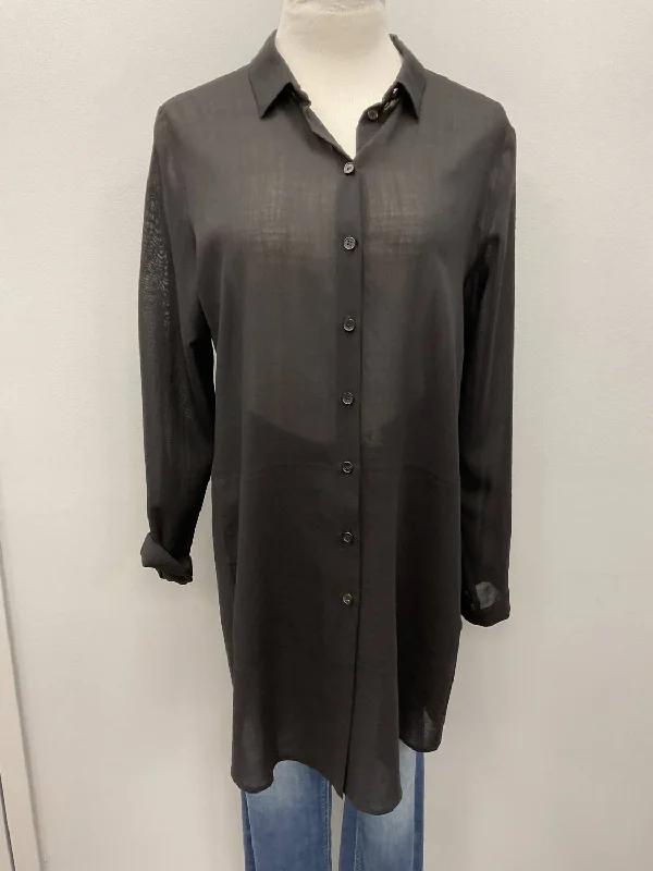 Long Wool Shirt In Black