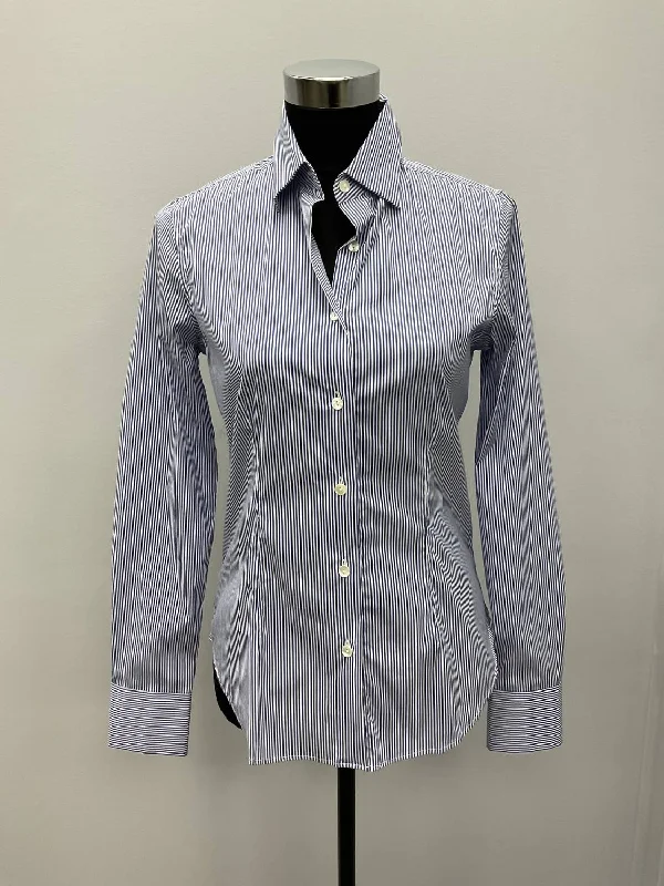 Microstripe Shirt In Navy/white