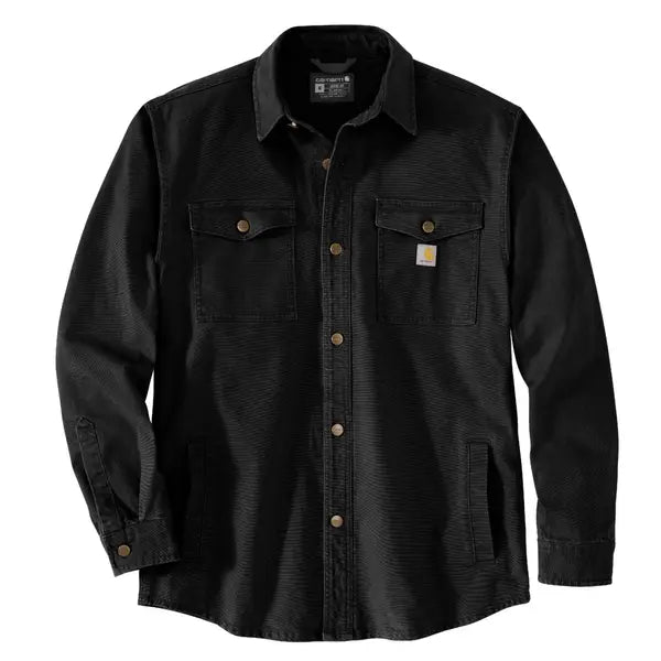 Montana Rugged Flex Loose Fit Heavyweight Duck Shirt Jac - Black