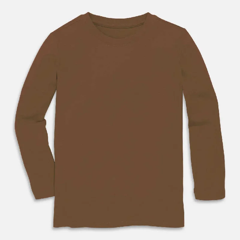 [Pre Order] Lazy Days - Adult Unisex Solid Brown Bamboo Long Sleeve Lounge Shirt (EST SHIP EARLY JAN)