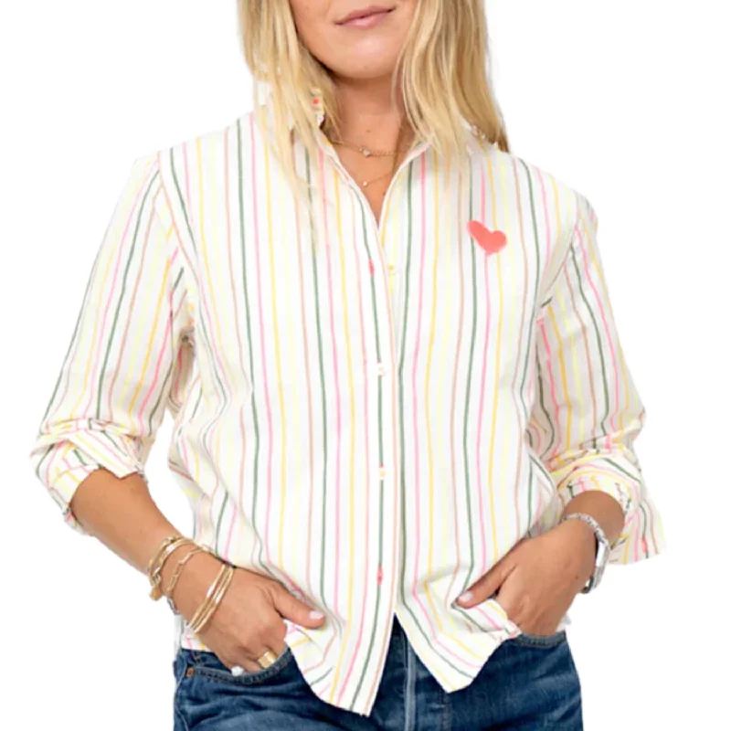 Shrunken Pia Shirt In Mulit Stripe