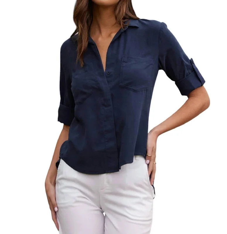 Split Back Buttondown Shirt In Endless Sea