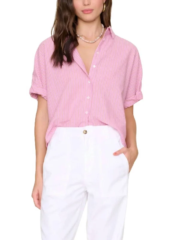 Teddy Shirt In Rose Dawn Stripe