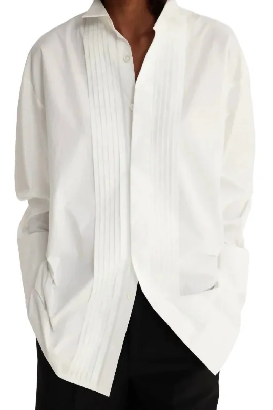 Tuxedo Poplin Shirt In White