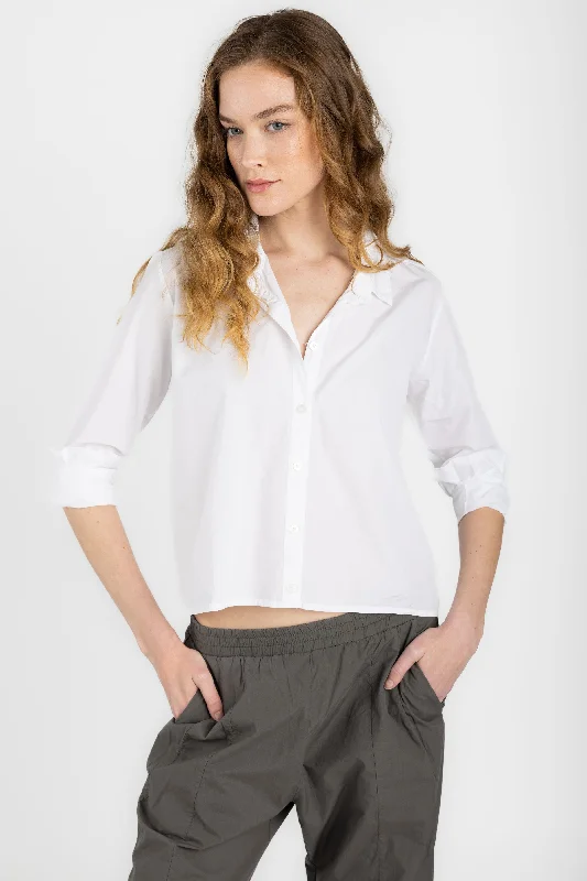 Ultra Fine Poplin Cotton Shirt in White