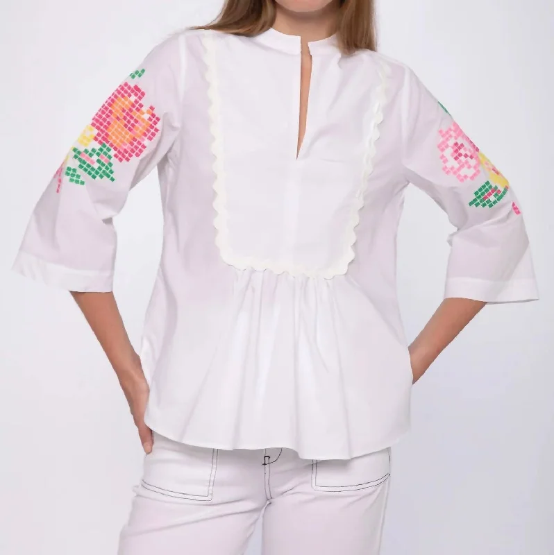 Valerie Shirt In White Poplin