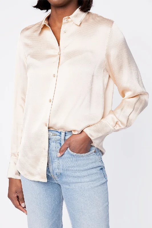 Viscose Satin Shirt in Avorio