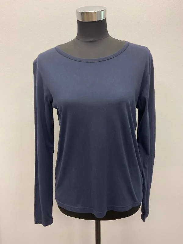 Women Long Sleeves Cotton Shirt In Navy