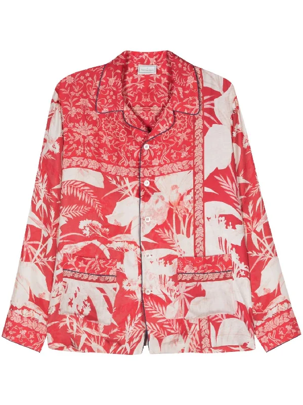 Women's Aloe Long Sleeve Shirt In Red Floral Print