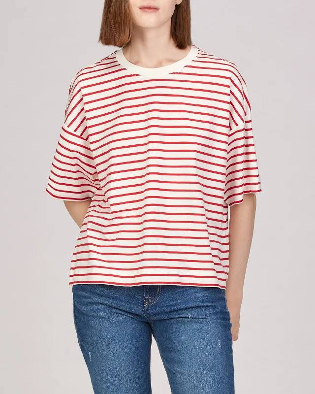 Evie Short Sleeve Boxy Striped T-Shirt