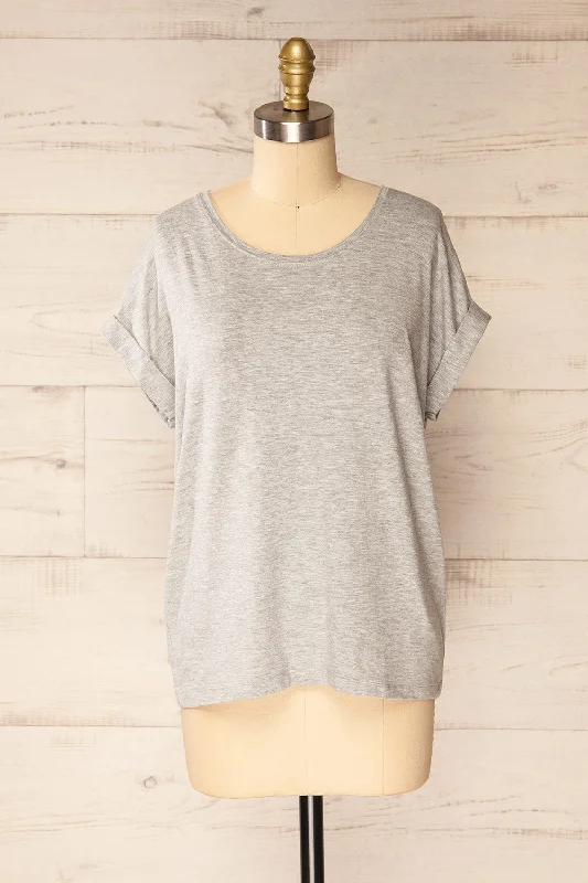 Bossugan Grey | Round Neck T-Shirt