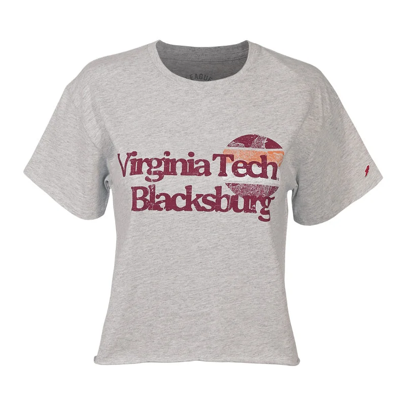 Virginia Tech Women's Clothesline Crop T-Shirt: Ash