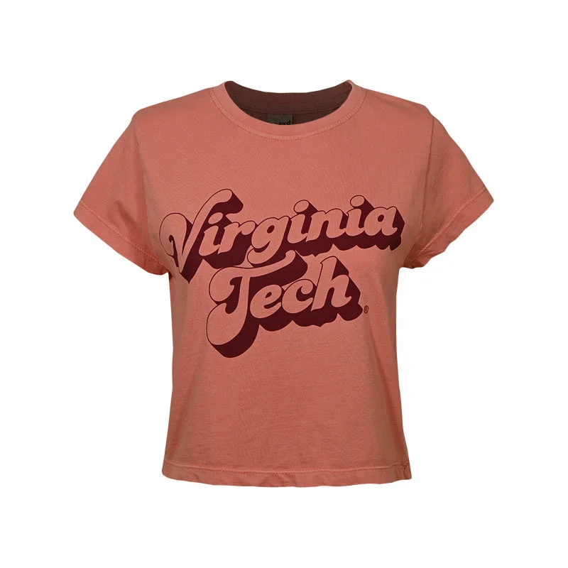 Virginia Tech Women's Montauk Crop T-shirt: Coral