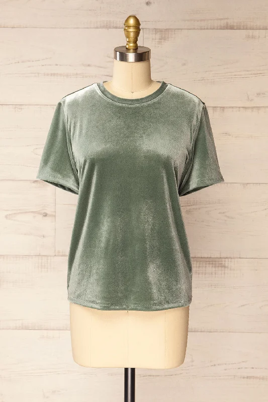 Walsall | Sage Velvet T-Shirt