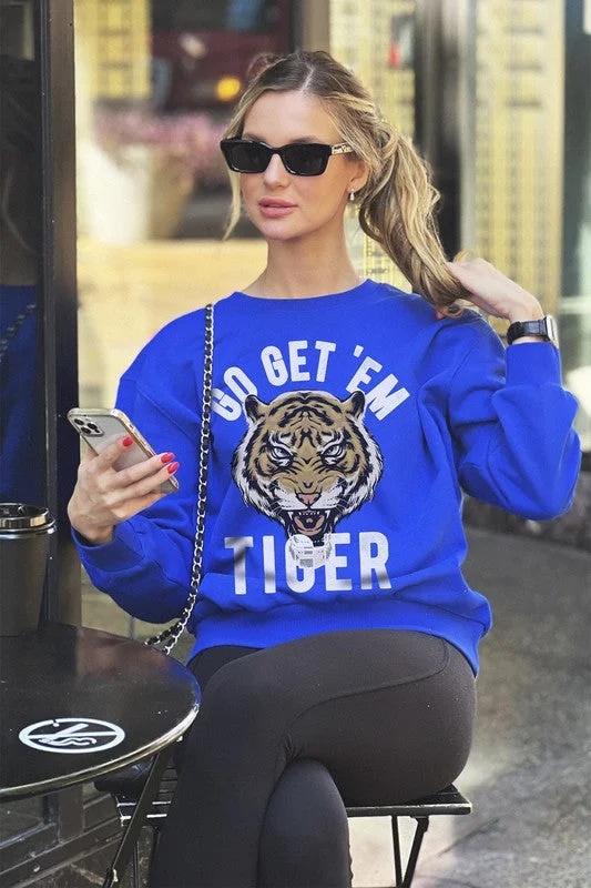 Blue Go Get'em Tiger Graphic Sweatshirts