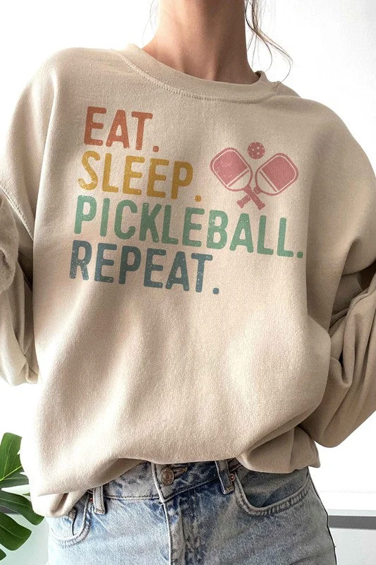 EAT. SLEEP. PICKLEBALL. REPEAT. Graphic Sweatshirt | Made in the USA