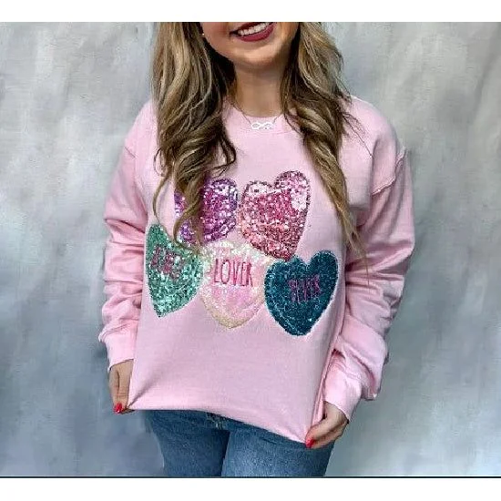 Light Pink Conversation Heart Sweatshirt