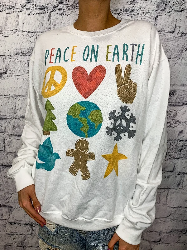 Peace On Earth J Coons Graphic Sweatshirt - White