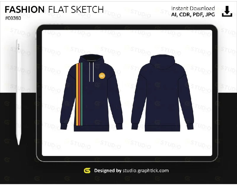 PULLOVER HOODIE FLAT SKETCH