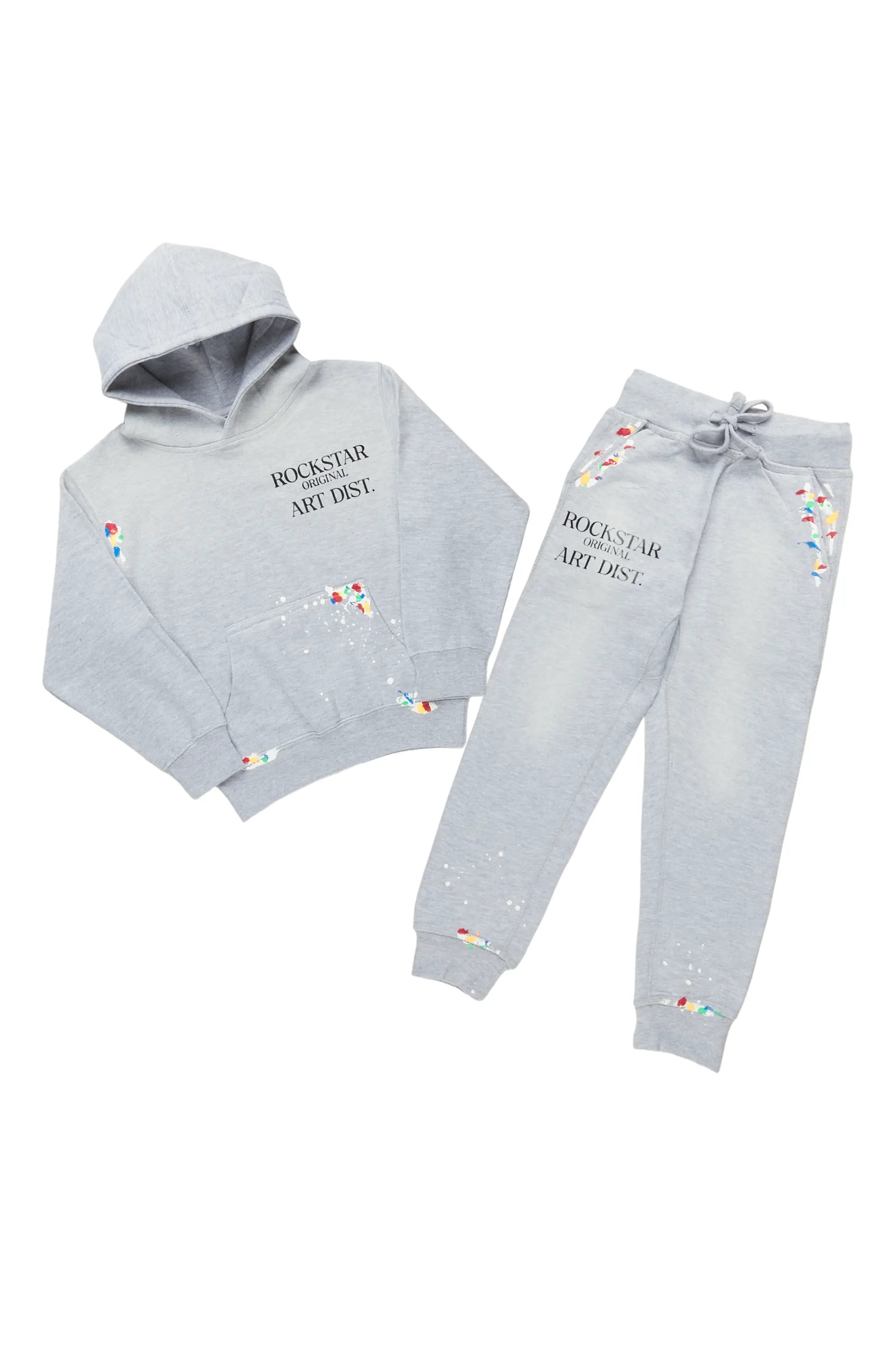 Boys Palmer Heather Grey Hoodie Track Set