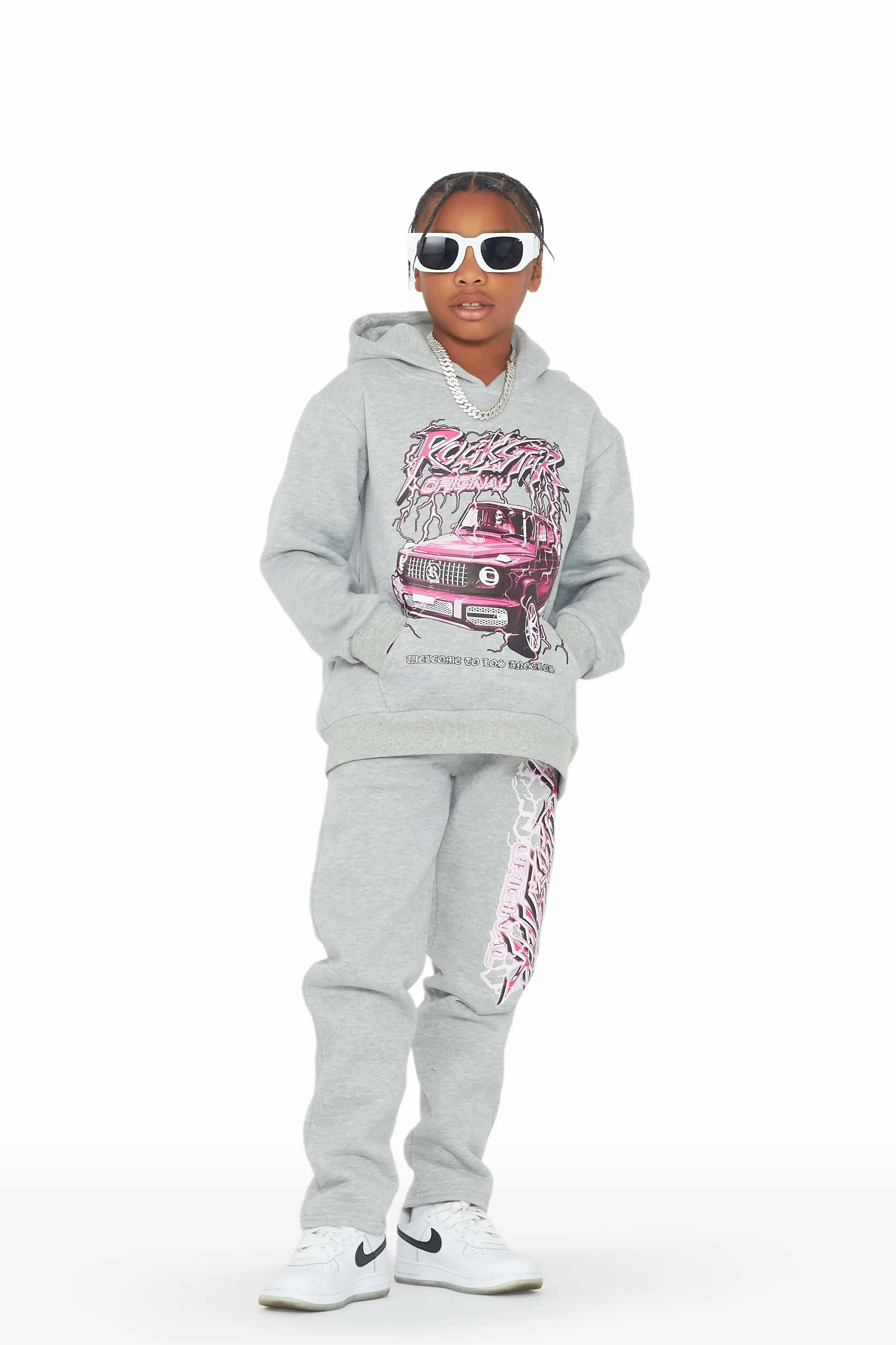 Boys Dawson Grey Hoodie Slim Fit Track Set