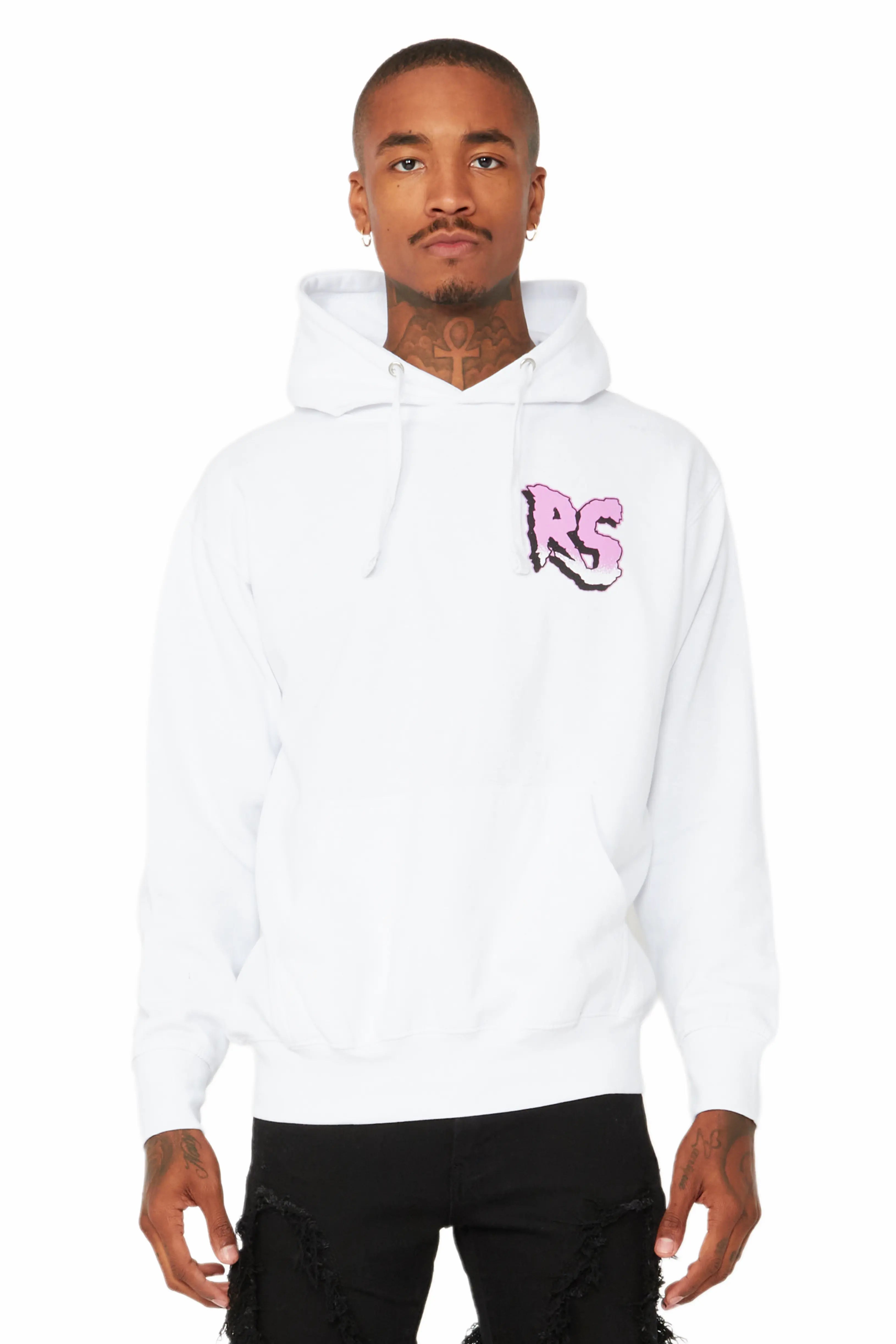 Krupshin White Graphic Hoodie