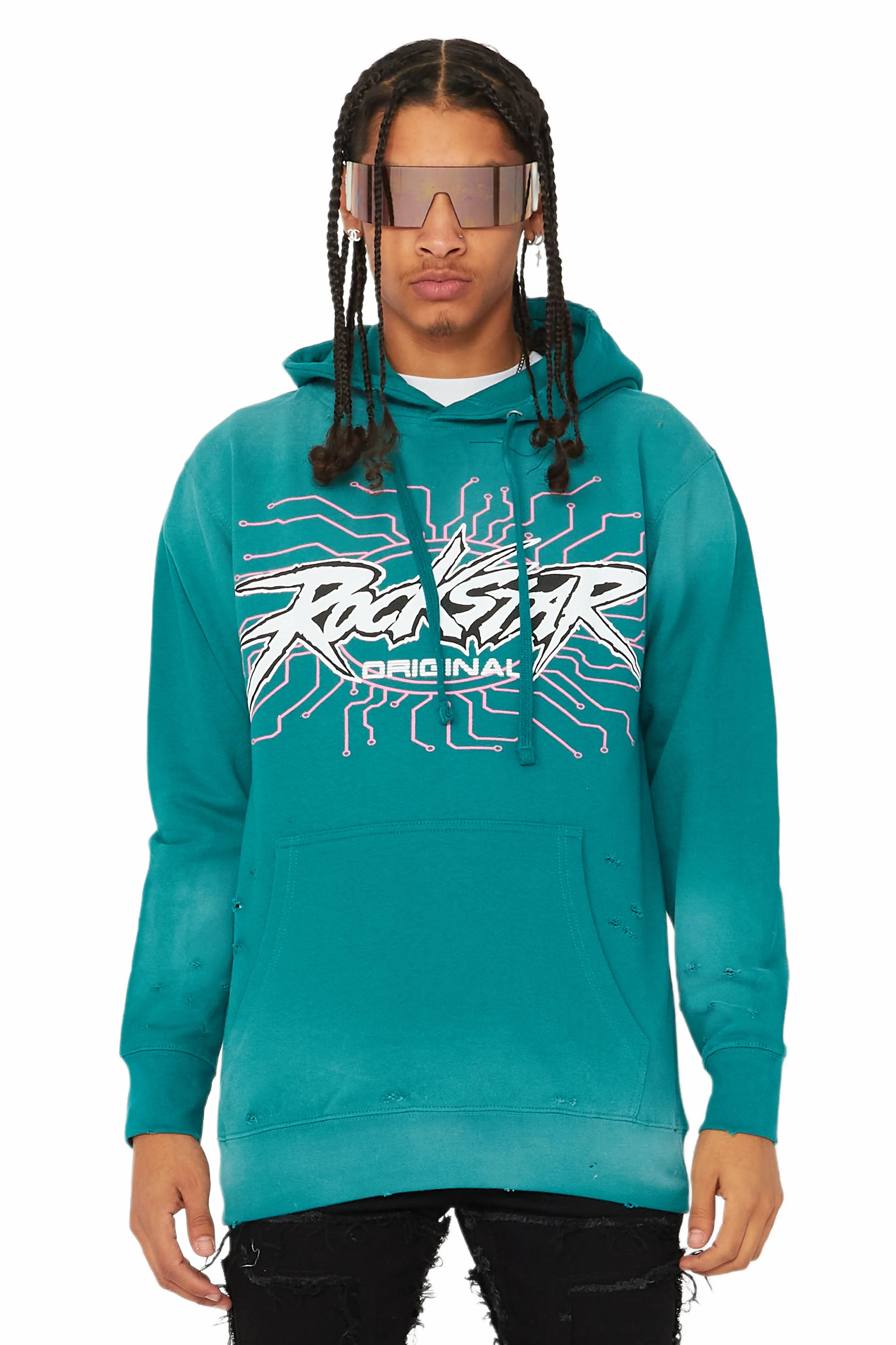 Race Teal Graphic Hoodie