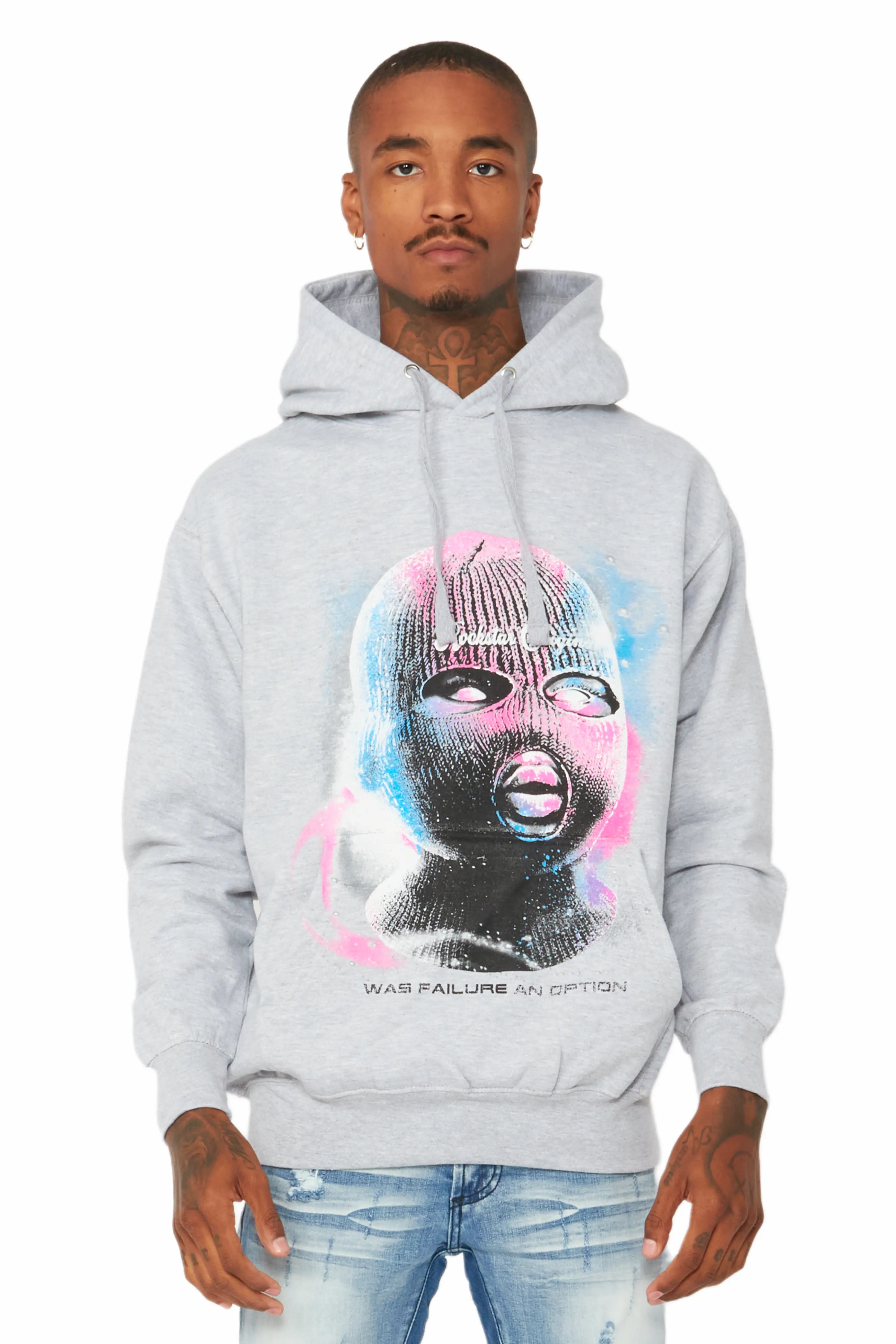 Fionn Heather Grey Graphic Hoodie