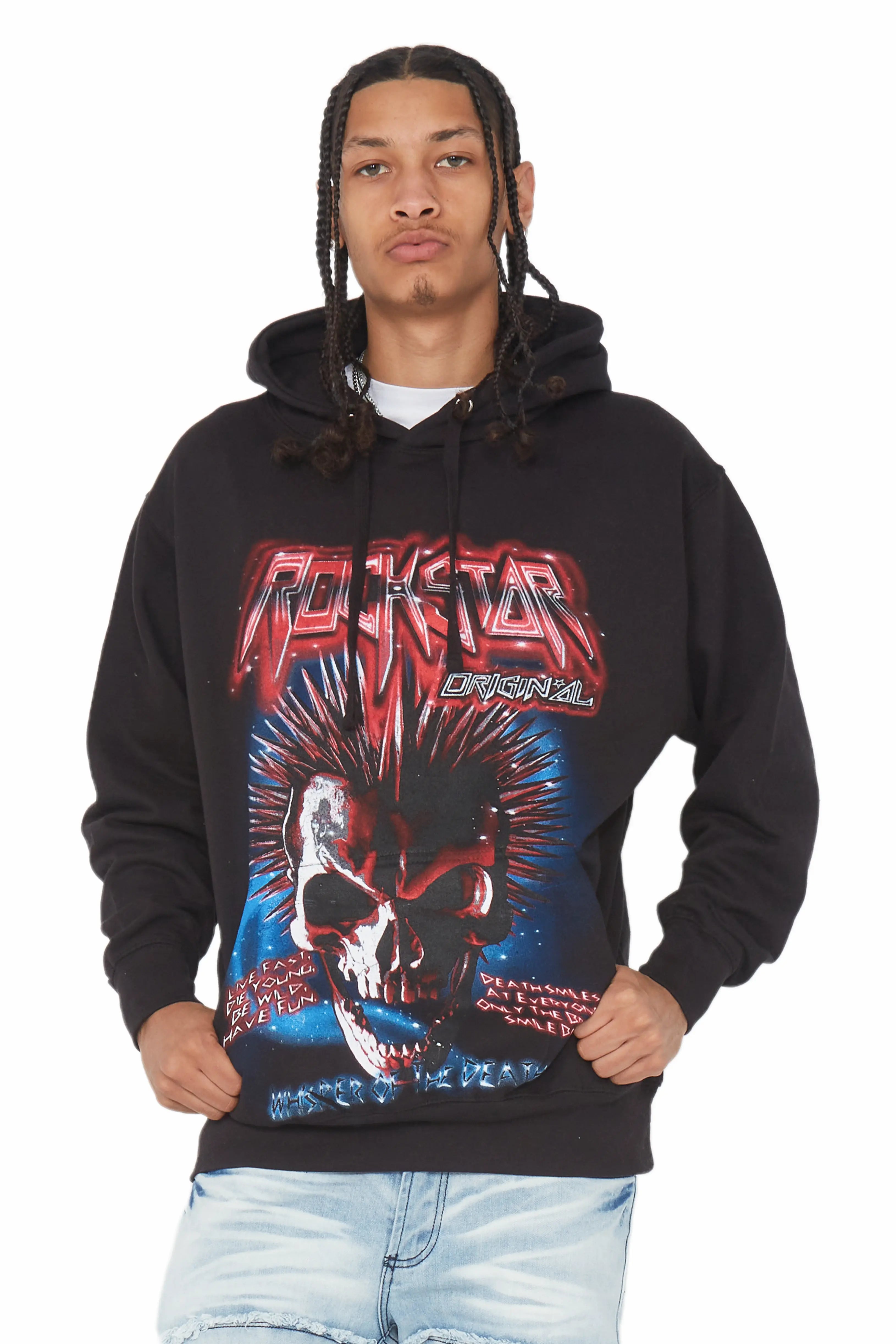 Obern Black Graphic Hoodie