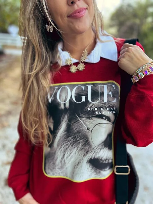 Santa Vogue Magazine Cover Sweatshirt